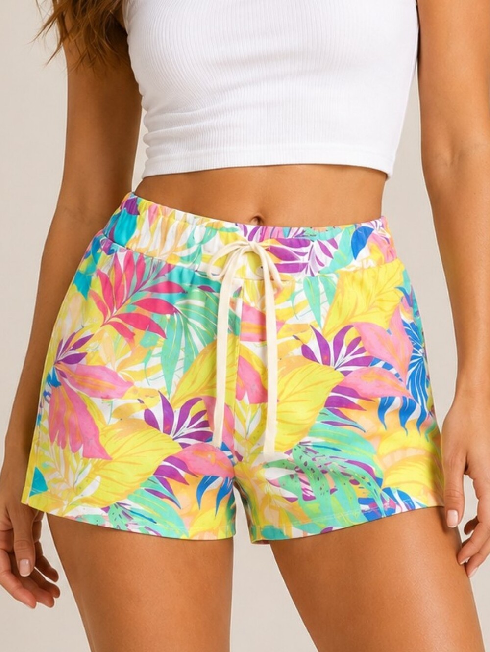 Sundry x Anthro Tropical Print French Terry Shorts Lounge Size 2 (Medium) Beachy